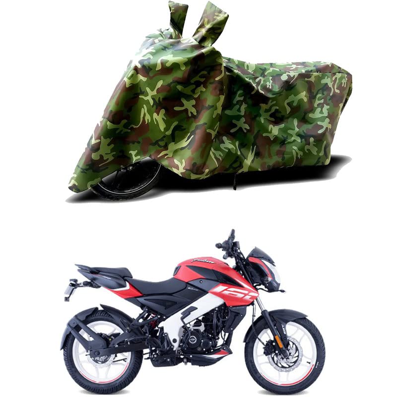 Image of 100% Water Resistant Bike Scooty Two Wheeler Body Cover Compatible for Bajaj Pulsar N160 BS6 /UV-Rays /Heat Protection /Birds Dropping /Scratchproof /Dust Proof /Waterproof /All Varient[Green MJ]