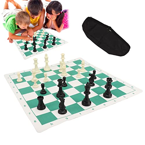 Zoeyilan Chess Checkers Set, Foldable Roll up Travel Chess Set, Chess, Travel Board Games with Storage Bag, for Adults and Kids