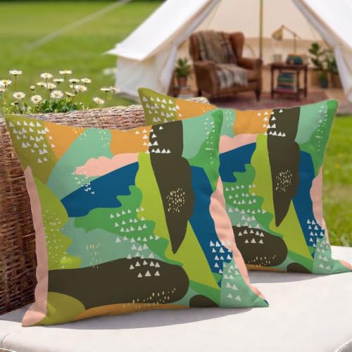 Housses de coussin extérieur 55x55 vert pour terrasse et balcon fleuri - 2