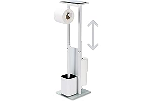 Elegant Toilet Paper Stand Holder with Integrated Brush - Maximize Bathroom Storage...