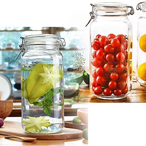 Image of GINOYA BROTHERS - 1500 Ml Transparent Square Glass Jar Set With Transparent Air Tight Lid For Kitchen Storage (1)