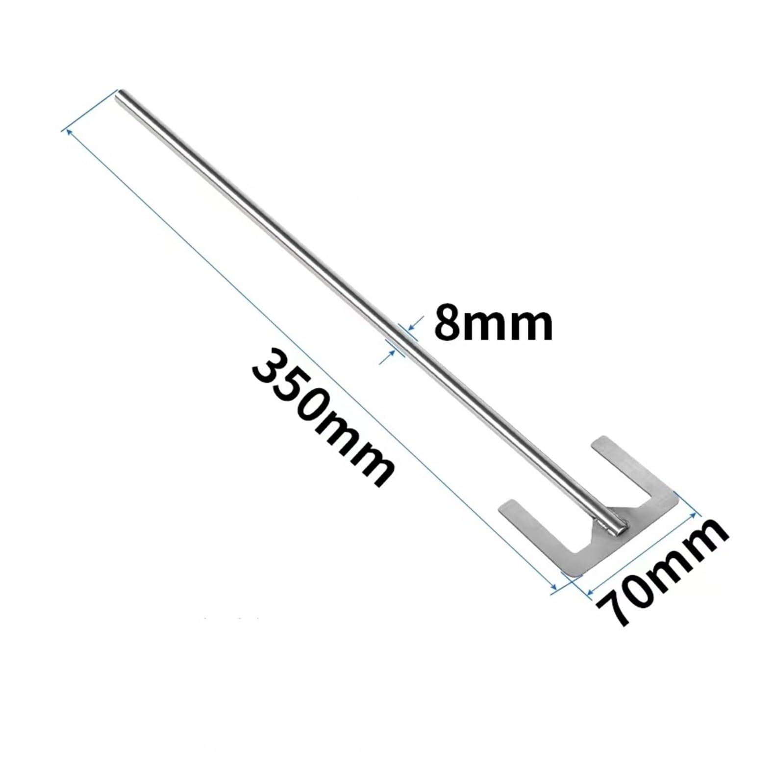 Varilla de agitación superior, SS 304 E-Type Lab Paddle Dispersión de agitación con varilla de ancho de hoja 40 mm 120 mm, varios tamaños (110 x 8 x 500 mm)