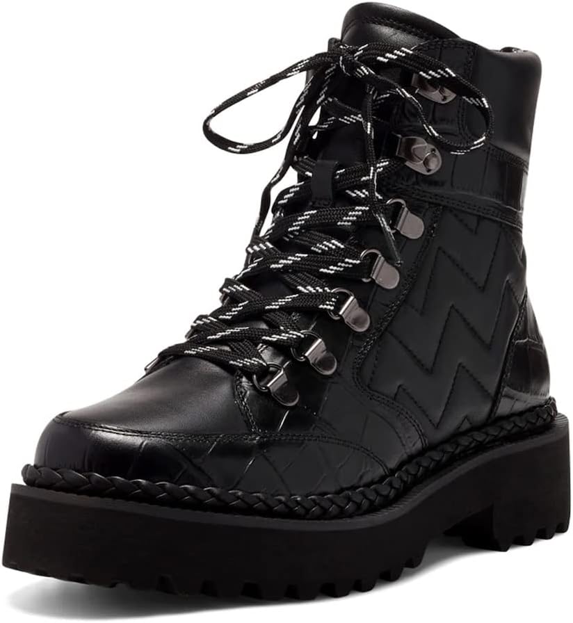 Buy Vince Camuto Black Lace-Up Combat Bootie at Ubuy Maldives