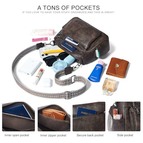 Image of Bluome Crossbody Purses for Women, Medium Large Faux Leather Crossbody Bags Lightweight Sling Bag Shoulder Handbags
