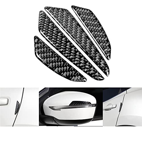 Image of Anti-Scratch Protector Trim ,Carbon Fiber Emblem Door Open Rearview mirror Shell Protector Side Mark Stickers Decals Badge Labeling Sports Decoration Lossless Installtion Accessories 4 Packs Pure Carbon Fiber