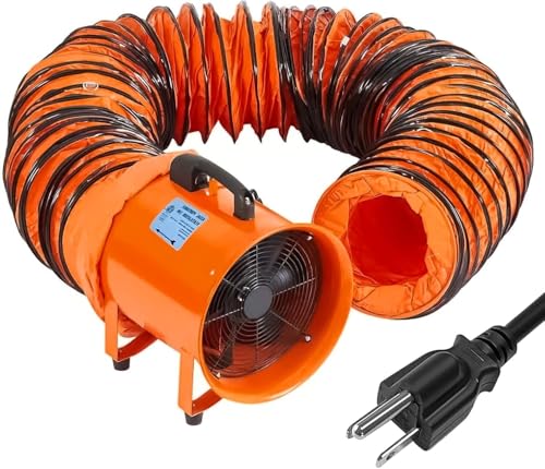 12 in Utility Blower Exhaust Fan with 32.8 ft Duct, 3500 r/min & 3500 CFM Heavy Duty Blower Fan...