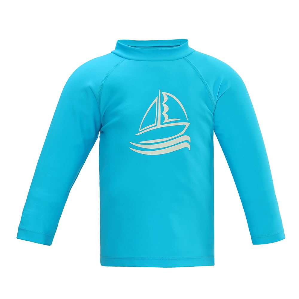 LACOFIA Traje de baño Infantil Camiseta de baño de Manga Corta para niños Rashguard con protección Solar Secado rapido
