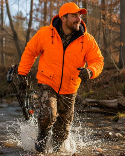 Image of TrailCrest Men's Blaze Orange Camo Insulated Waterproof Tanker Jacket