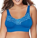 Just My Size Women's Full Figure Pure Comfort Lace Back Closure Wirefree Bra MJ1271