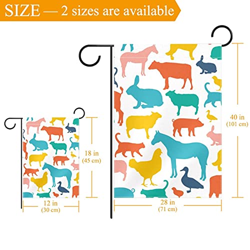 Drapeau de jardin double face lapin et cochon décoration extérieur polyester - 3