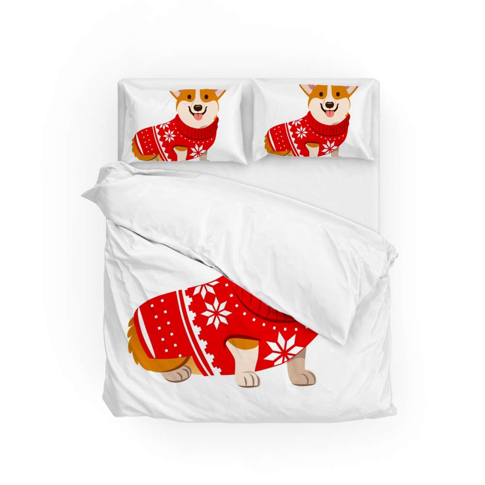 Parure de lit housse de couette rouge et taies d'oreiller lavable et anti-plis
