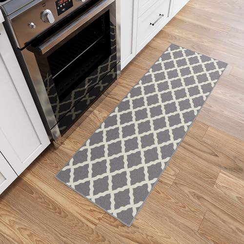 Tapete corredor Ottomanson 20 x 59 pulgadas gris miniatura 1