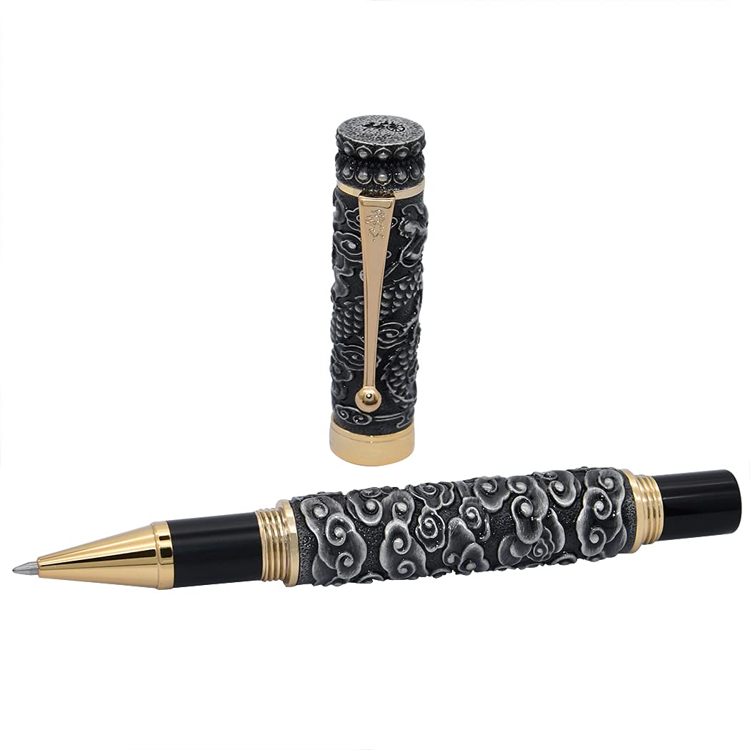 Amazon | ドラゴンペン Jinhao ローラーボールペン 古代シルバー