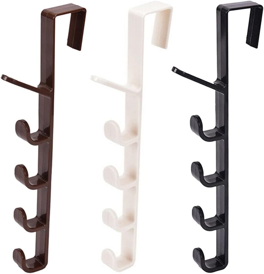 Multi-purpose Five-segment Hooks Storage Household Hook Rack Organizer Clothes Coat Hat Bag Hanger Holder(white-Patch five-pointed star4)
