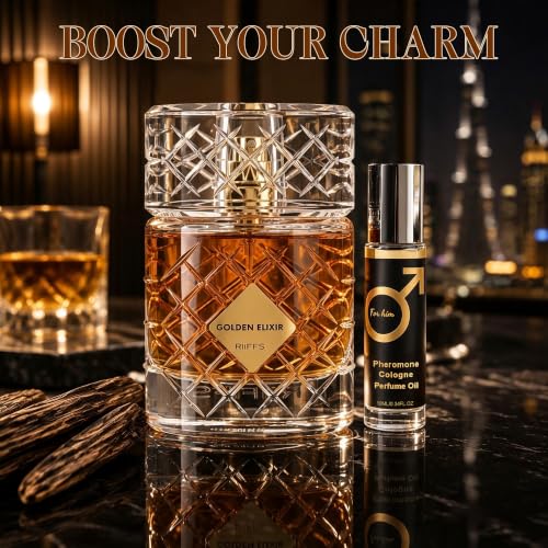 Image of AFLUXE Men's EDP Pheromone&Parfum, Oriental Gourmand Fragrance-RFS Golden | Long Lasting Perfume for Men, Eau de Parfum Spray, 3.74 Fl Oz-5