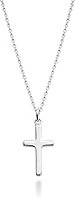 Miabella Italian 925 Sterling Silver or 18K Gold Plated Small Cross Pendant Necklace for Women on 18 Inch Chain, Made in Italy