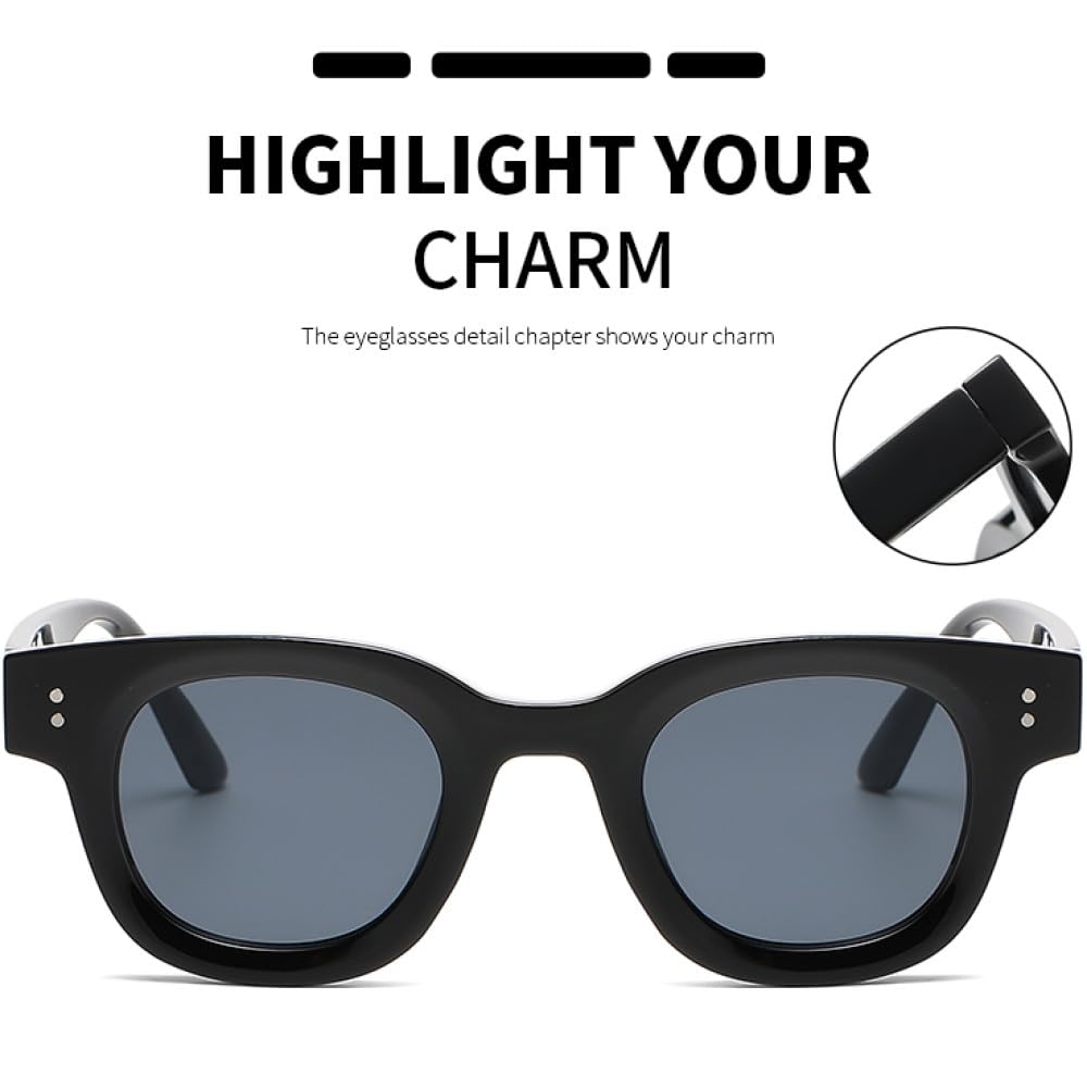 Modische Retro-Sonnenbrille aus Seeglas mit elliptischem Rahmen, verdickter Kleiner Rahmen, minimalistische Sonnenbrille