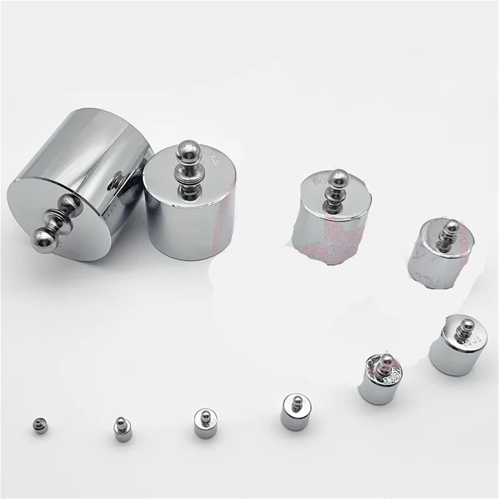 Balanza electrónica cromada de acero inoxidable de 1 g a 2 kg con pesa estándar M1. Método de calibración.(500g)