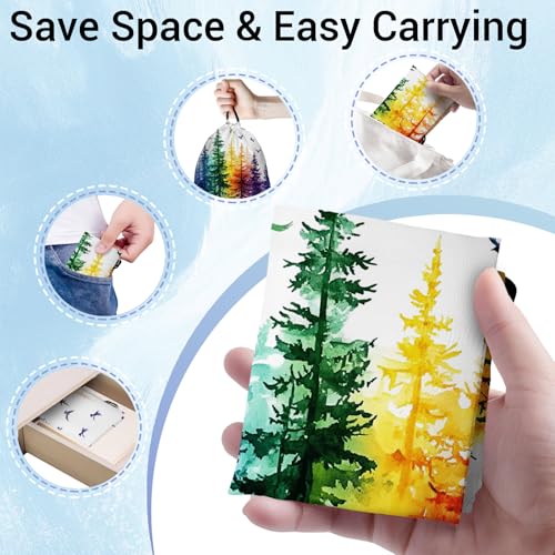 Image of Colorful Trees Gymnastics Drawstring Bag Small Gymnastics Pouch Bag for Gymnasts Dancer Holding