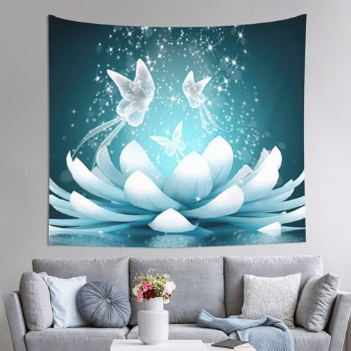 Tapiz grande de loto JEJEA: tela decorativa de 152 x 130 cm para renovar paredes
