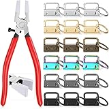 90 Pieces Key Fob Hardware Set 1 Inch Key Lanyard Making Supplies and Metal Glass Running Pliers Key...