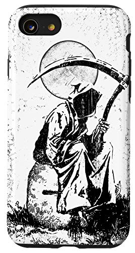Iphone Se (2020) / 7 / 8 Grim Reaper Death Tarot Card Case Satanic Goth Distressed Case #TOP18