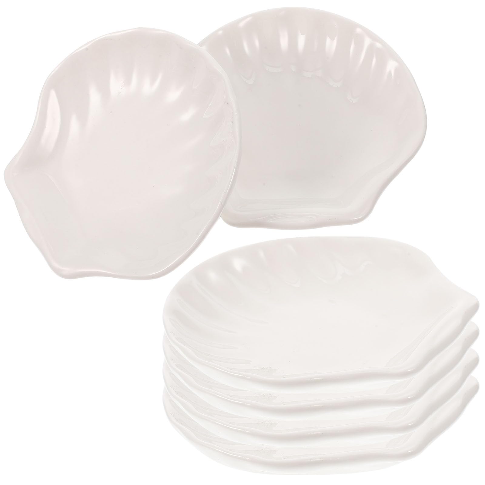 Assiettes à collation en céramique motif coquillage festonné pour buffet chic