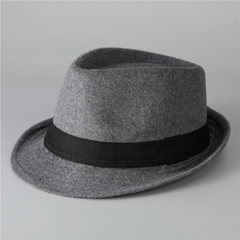 Classic Felt Fedora Hat for Men, Timelessly Manhattan Structured Trilby Hat Vintage Panama Jazz Hat Winter Warm Wool Hat Gift - Image 2