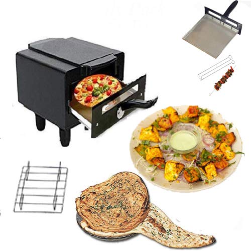 Hot Berg Micro Smart Looking Home and Kitchen Electric 1500W Tandoor and Barbeque Grill Combo (Black)