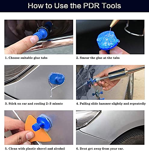 Dramlor Paintless Dent Repair Kit, Car Dent Puller Paintless Dent Repair With 12Pcs Auto Body Tools Tabs And 8Pcs Dent Puller Kit For Car Paintless Dent Repair Tools #TOP5