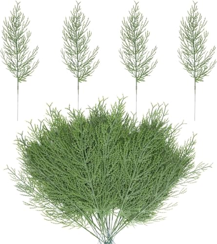 Mizoxy 40 Pcs Artificial Pine Leaves Branches, Faux Pine Sprigs for DIY Garland, Wreaths, and Christmas Decorations, Perfect for Home and Garden Holiday Embellishments