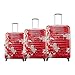 Skybags Trooper 55Cm + 65Cm + 75Cm Polycarbonate Red and White Hardsided Cabin+ Spinner Suitcase Check-in 4 Wheels Luggage Set
