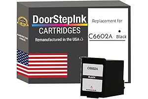 DoorStepInk Remanufactured in The USA Ink Cartridge Replacements for HP C6602A Black