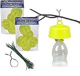 TAP-TRAP® Amarillo – 10 tapones de trampa originales, el cebo auténtico ecológico + lazos de jardín para colgar (10 piezas amarillas)