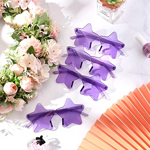 Cindeer 40 Pairs Rimless Star Shape Sunglasses Colorful Transparent Sunglasses Pentagram Glasses for Party3