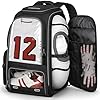 YOREPEK Football Bag Backpack, Extra Large Football Gear Bag with Helmet & Shoulder Pads Holder, Jersey Display Window, Ventilated Shoe Compartment, Football Equipment Bag for Boys Youth Adults