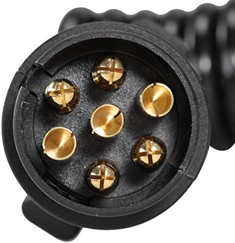 Voilamart 3M 7Pin Trailer Extension Cable with Trailer Adapter Plug Socket Connector,7 Core Extension Cable Lead RV Electrical Wiring Cable Connector for Towing Caravan Truck(Male to Female)