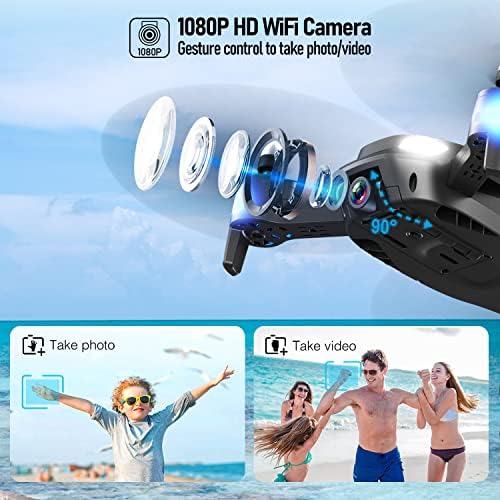 Wipkviey T26 Foldable Drone with 1080P HD Camera for Kids/Adults/Beginners | FPV RC Quadcopter Toys Gifts with 26-30 Mins Flight (2 Modular Batteries) with Carrying Case