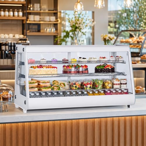 Image of 8.1 Cu.Ft Commercial Glass Door Refrigerator | Countertop Display Fridge with LED Lighting for Bakeries, Cafes, Convenience Stores | Energy Efficient, Adjustable Shelves, Auto-Closing Door