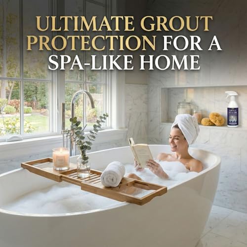Meuvcol Grout Sealer,17.6 OZ Waterproof Grout Sealer for Shower, Floor, Kitchen - 100% Safe Tile Sealer Spray - Long Lasting Clear Grout Sealant for Stone, Bathroom, Marble - Indoor & Outdoor