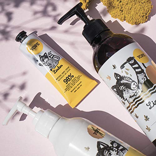 YOPE Lotion mains et corps | Beurre de karité | Huile de coco | Huile d'olive | Extrait de fleur de tilleul | Apaisant | Hydratant | 98% d'ingrédients naturels | Formule vegan | Tilleul | 300 ml – vue 2