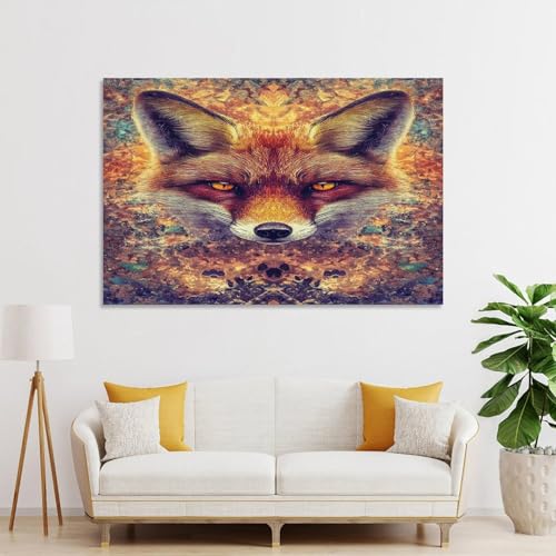 Impression sur toile pour la décoration de la maison tableau fox 50x75cm