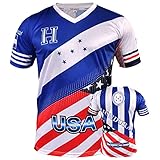 Fury Honduras & USA Flag Mix Soccer Jersey - Honduras Shirt - Unisex Camiseta de Futbol (Medium)