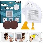 4'' By 4'' Wall Repair Patch, 5 Pcs Plasterboard Patch, Plaster Repair Kit, Safe Mend Plaster, Safe mend Drywall Adhesive, Filler For Walls Ceiling Hole, Self Adhesive Aluminum Mesh Wall Repair