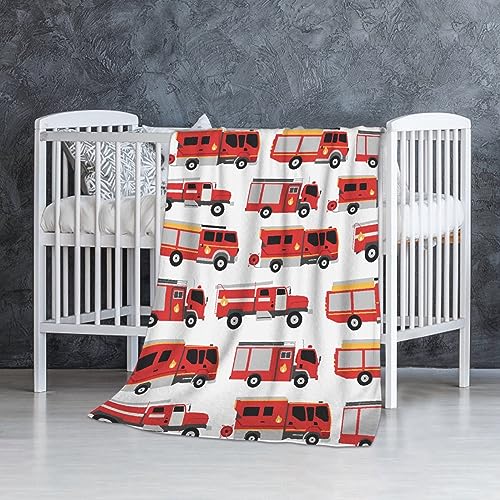 Image of Fire Truck Fireman Baby Blanket Gifts Super Soft Swaddle Newborn Cozy Baby Receiving Blanket Stroller Throw Blanket for Crib 40x30 in forBaby /Puppy
