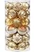 Sea Team 60mm/2.36" Decorative Shatterproof Painting & Glitering Designs Christmas Ball Ornaments Set, 30-Pack, Gold