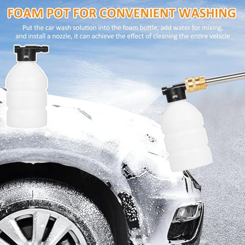 Image of 48Vf Cordless Portable Wireless Pressure Washer Gun High Pressure Water Gun for Car Wash Bike Washing Cleaning | Adjustable Nozzle and 5M Hose Pipe (Double Battery) (Yellow)