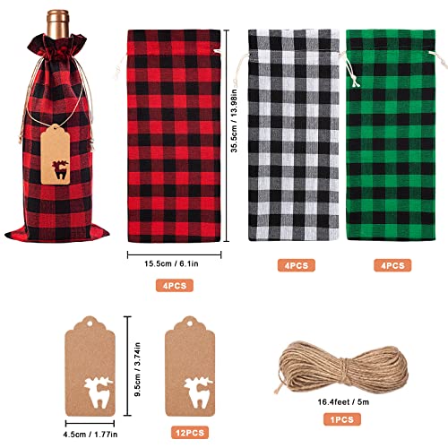 Bolsas para botellas de vino para Navidad: fundas reutilizables de arpillera que visten tu mesa 3