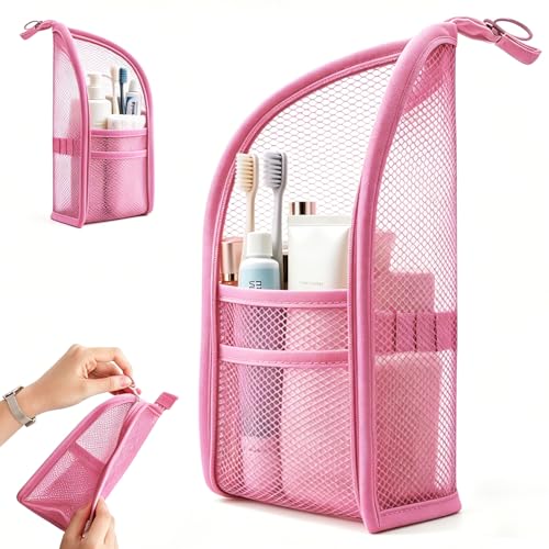 Standing Toiletry Bag Portable Lightweight Travel Toiletry Bag (Pink)