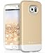 Galaxy S6 Case, VENA [iSlide+] Ultra Slim Hard Rubber-Coated Hybrid Case TPU Cover for Samsung Galaxy S6 (Champagne Gold / White)